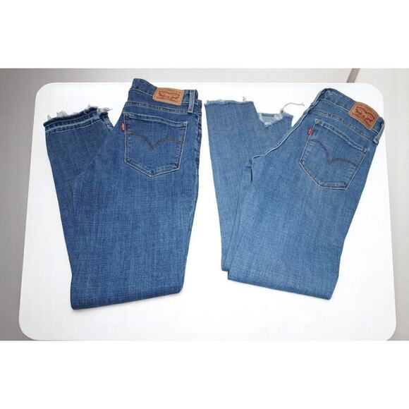 Levi’s 711 Skinny Ankle Jeans Bundle – Size 26 – Raw Hem Distressed Stretch - Picture 5 of 16